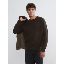 LC Waikiki Kahverengi Bisiklet Yaka Erkek Triko Kazak