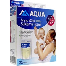 Aquamed Aqua Anne Sütü Saklama Poşeti 20 Adet – Ce Belgeli, Sızdırmaz Kilitli, Dondurucuya Uygun