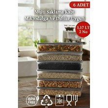 Effe Home 1,17 Lt Multi Saklama Kabı Difrize Uygun 6 Adet No:2