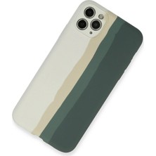 Newface iPhone 11 Pro Kılıf Ebruli Lansman Silikon - Beyaz-Gri