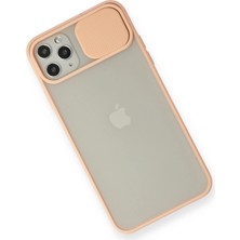 Newface iPhone 11 Pro Max Kılıf Palm Buzlu Kamera Sürgülü Silikon - Pembe