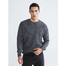 LC Waikiki Siyah Bisiklet Yaka Erkek Triko Kazak