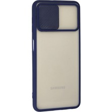 Newface Samsung Galaxy A22 Kılıf Palm Buzlu Kamera Sürgülü Silikon - Lacivert