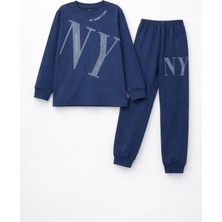 Remsa Erkek Çocuk Garson Boy Manşetli Pamuk Penye Pijama Takımı 4104 LACIVERT03