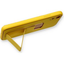 Newface iPhone Xr Kılıf Coco Deri Standlı Kapak - Sarı
