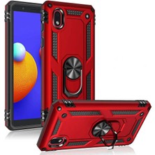 Newface Samsung Galaxy A01 Core Kılıf Sofya Yüzüklü Silikon Kapak - Gümüş