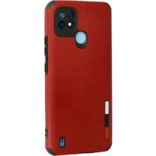 Newface Realme C21 Kılıf Loop Deri Silikon - Kırmızı
