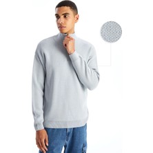 LC Waikiki Gri Dik Yaka Uzun Kollu Erkek Triko Kazak