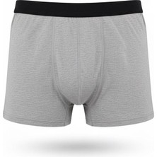 Five Pocket Düz Renk Erkek Tekli Boxer Gri Melanj