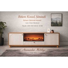 Bohem Şömineli Konsolçam/krem Mebran