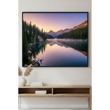 Safir Design Huzur Temalı Gün Doğumu ve Çam Ormanı Çerçeveli Tablo