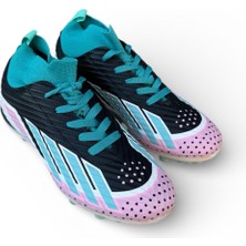 Sportaç Erkek Çocuk Renkli Çoraplı Bağcıklı Dişli Halısaha Ayakkabısı Krampon