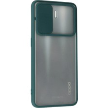 Newface Oppo Reno 5 Lite Kılıf Palm Buzlu Kamera Sürgülü Silikon - Yeşil