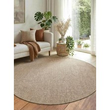 Saraz Halı Yuvarlak Sisal Elit 1016 Gri Hasır Görünümlü Modern Salon Oturma Odası Dört Mevsim Halı