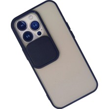 Newface iPhone 13 Pro Kılıf Palm Buzlu Kamera Sürgülü Silikon - Lacivert