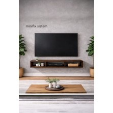 Mobilyacın Dekoratif Raflı Duvar Tv Ünitesi  Üç Bölmeli Barok 130