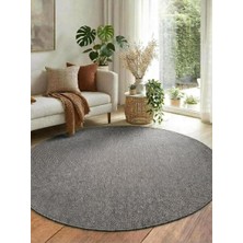Saraz Halı Yuvarlak Sisal Elit 1016 Gri Hasır Görünümlü Modern Salon Oturma Odası Dört Mevsim Halı