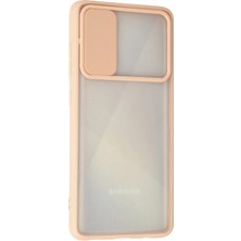 Newface Samsung Galaxy A71 Kılıf Palm Buzlu Kamera Sürgülü Silikon - Pembe