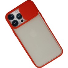 Newface iPhone 13 Pro Max Kılıf Palm Buzlu Kamera Sürgülü Silikon - Kırmızı