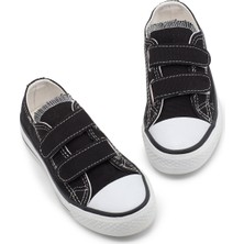 Tonny Black Çocuk Unisex Siyah Rahat Kalıp Çift Bantlı Ayakkabı