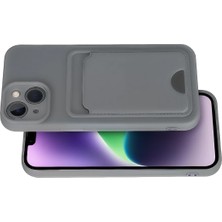 Newface iPhone 14 Kılıf Kelvin Kartvizitli Silikon - Gri