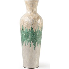 Azura Sedef Kaplama El Işçiliği Dekoratif Vazo 19 Çap H:56