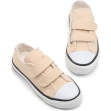 Tonny Black Çocuk Unisex Bej Rahat Kalıp Çift Bantlı Ayakkabı