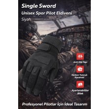 Single Sword Unisex Taktik & Pilot Eldiven - Beden: L | Renk: Siyah