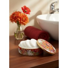 618 Concept Porselen Lılyum Desenli Alçak Yuvarlak Kutu 12X12X4