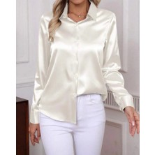 Pazarcan Kadın Uzun Kollu Saten Gömlek