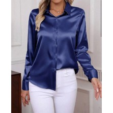 Pazarcan Kadın Uzun Kollu Saten Gömlek