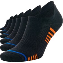 Sonnors 6 Çift Çizgili Sneaker Siyah Kadın Erkek Pamuklu Spor Çorap