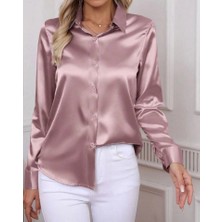 Pazarcan Kadın Uzun Kollu Saten Gömlek