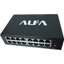 Alfatech Alfa 16 Port Metal Megabit Switch – 16×10/100 Mbps Ağ Anahtarı – Metal Kasa