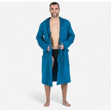 Decathlon Erkek Mikrofiber Kapüşonlu Bornoz - Koyu Mavi