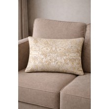 Lena Maison Lalezar Varaklı Kırlent Kılıfı Krem-Gold 30X47 cm