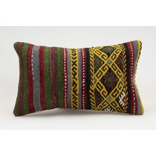 Kilim Wholesale El Yapımı Kilimden Yapılmış Vintage Kırlent Kılıfı, Yün, 30X50 cm