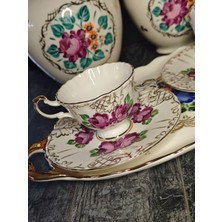 Manushum El Boyama Porselen Nilüfer Kahve Fincanı-Beyaz 1 Adet