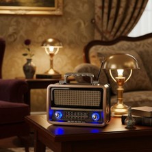 Dexxony Retro & Vintage Nostaljik Radyo - Bluetootlu Büyük Boy Salon Radyosu - Bluetooth Hoparlör