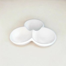 Pordizayn Yuvarlak Cerezlik 3’lü Seramik Bisküvi(Yarımamul) Küçük Boy