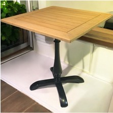 Mobilyacın Cafe Masa Bambu  Ahşap Yemek Masası Damla Ayak 70X70