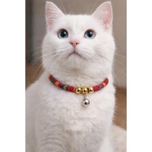 PHENORA Çıngıraklı Renkli Boncuk Tasarımlı Şık Kedi Tasması - Kolyesi