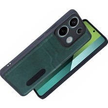 Newface Xiaomi Redmi 15C 4g Sara Kartvizitli Deri Kılıf - Yeşil