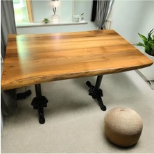 Mobilyacın Cafe Masa Ahşap Kütük Masa Aslan Ayak 120X70