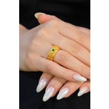 Yeşil Taşlı Fantazi Yüzük 22 Ayar A074041