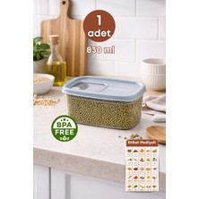 Grimor Life 1 Adet 830 ml Sürgü Kapaklı Erzak ve Bakliyat Saklama Kabı - Şeffaf Mutfak Düzenleyici