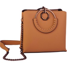 Nas Bag Kadın Çapraz Çanta Zincirli Şık Çanta - Taba