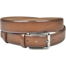 Rizzup Erkek Kahve Desenli Klasik Kemer 3,5 cm Suni Deri Kemer 2000006
