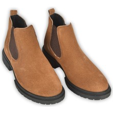 Rizzup Erkek Kahve Yanları Lastikli Süet Deri Ortopedik Taban Chelsea Bot 2509938