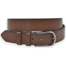 Rizzup Erkek Taba Hakiki Deri Klasik Kemer 3,5 cm Kumaş Pantolon Kemeri 2502635